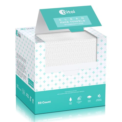 Ditoi Disposable Biodegradable Makeup Remover Pads, 50 Count