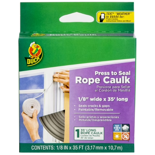 Duck Brand White Rubber Rope Caulk for Windows and Doors