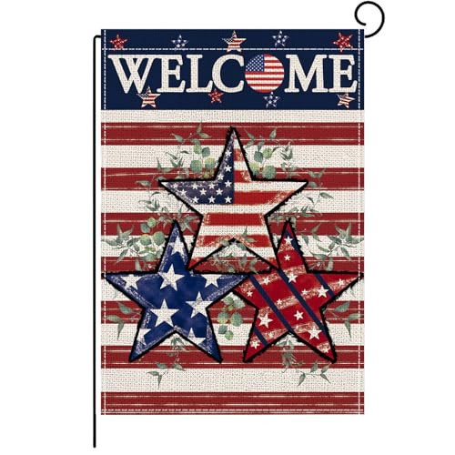 YIOTJUNL 4th of July Garden Flag