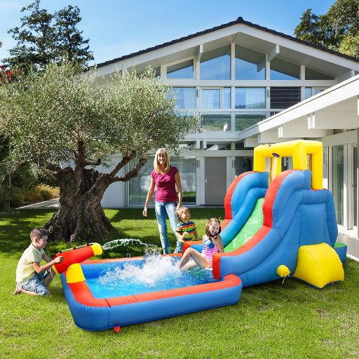 PicassoTiles KC108 Water Slide Park Inflatable Bouncing House