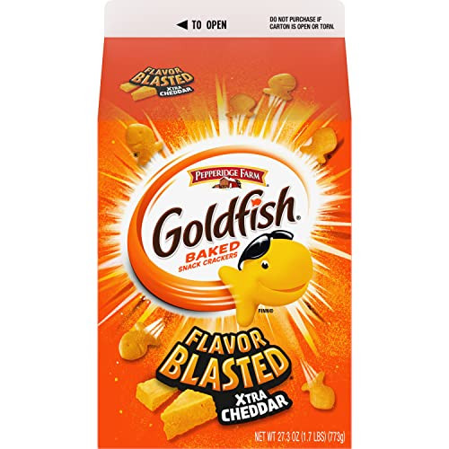 Goldfish Flavor Blasted Xtra Cheddar Cheese Crackers (Pack of 6)