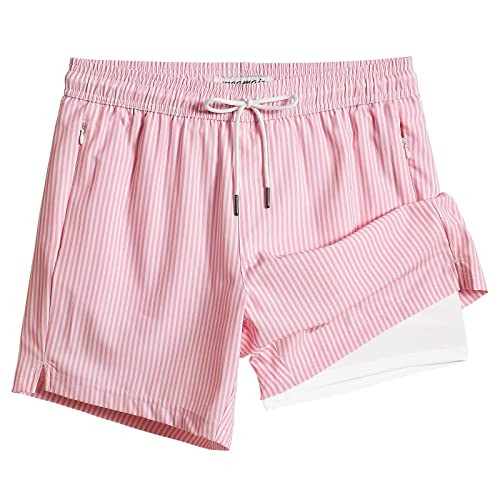 Maamgic Men's Swim Trunks with Compression Liner 5"