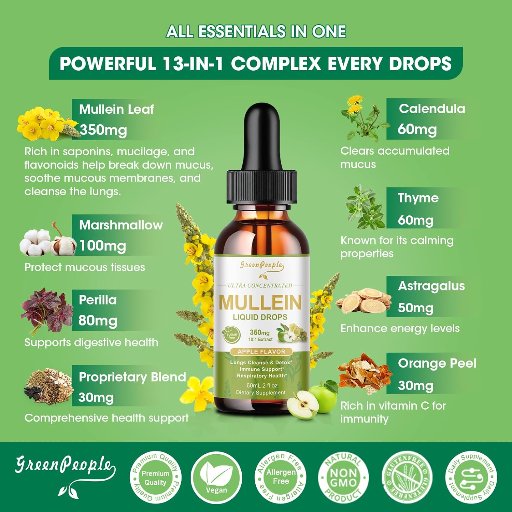 GREENPEOPLE Mullein Leaf Extract Drops, 2 Fl. Oz.