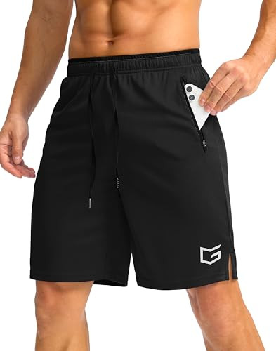 G Gradual Men's Athletic Shorts with Zippered Pockets