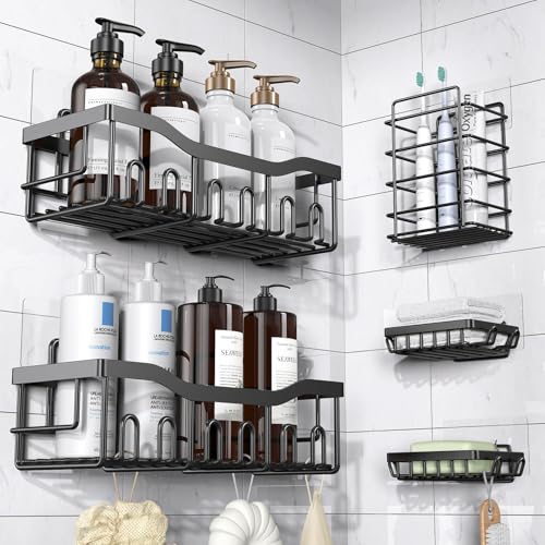 EUDELE Adhesive Shower Caddy 5-Pack