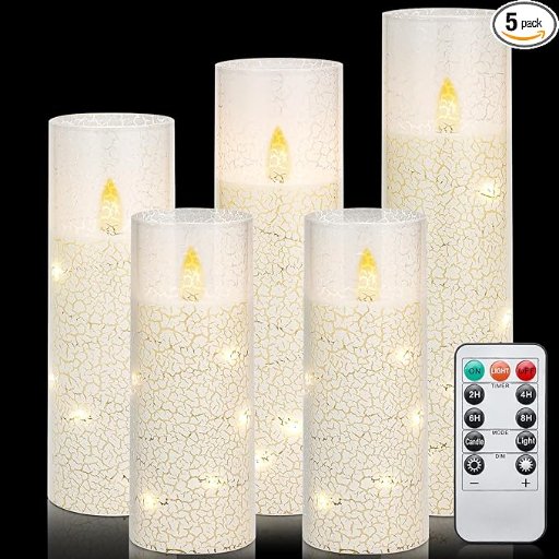 Flameless LED Candles with 11-Key Remote & Timer, Set of 5