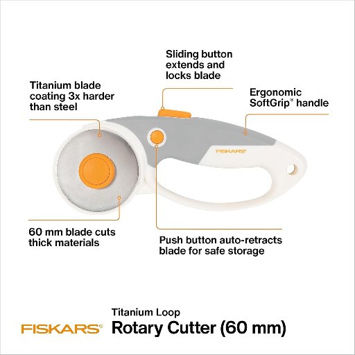 Fiskars 60mm Rotary Cutter for Fabric