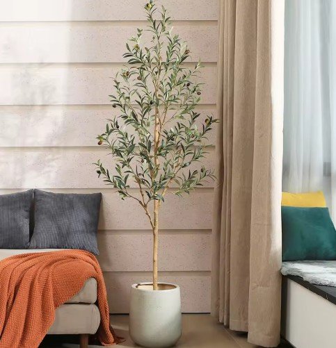 Potted Artificial Olive Tree for Home Decor