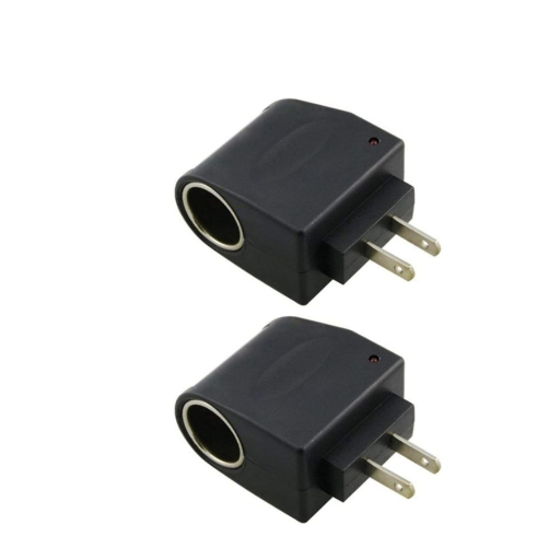 Universal AC to DC Car Cigarette Lighter Socket Adapter 2-Pack