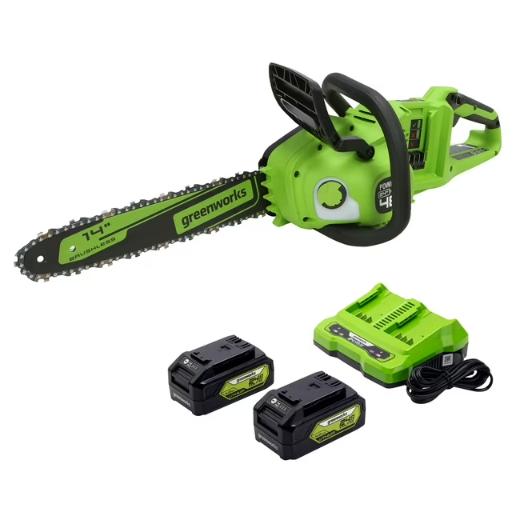 Greenworks 48V Brushless Chainsaw with Batteries and Charger