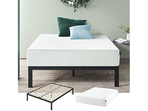 Zinus 10" Green Tea Memory Foam Queen Mattress + Metal Platform Bed Frame