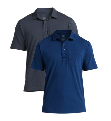 George Men's Short Sleeve Jersey Polo 2-Pack