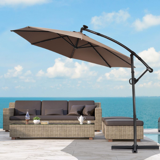 Solar LED Patio Offset Umbrella