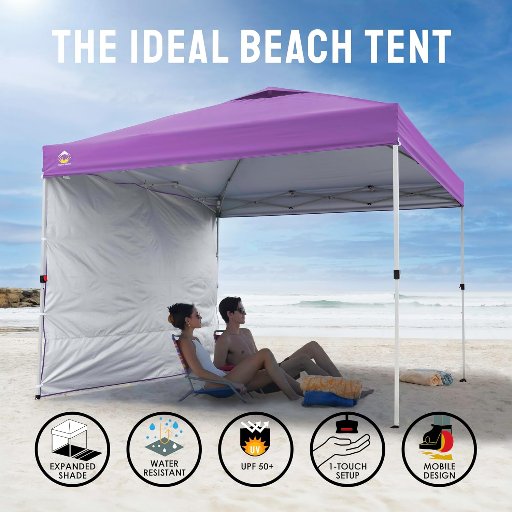 CROWN SHADES 10x10 Pop Up Canopy with 1 Side Wall