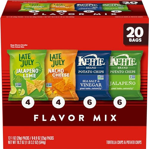 Kettle Brand and Late July Snacks Mix Variety Pack, 20 Count