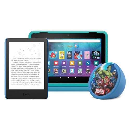 Amazon Kids Device Bundle with Fire HD 8 Kids Pro Tablet, Kindle Kids, and Echo Pop Kids