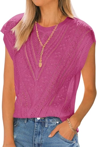 Lightweight Crochet Knit Sweater - Many Colors 
