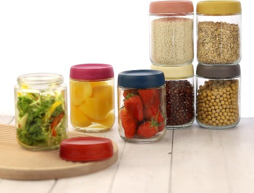 4 Pack of Glass Food Jar W/Airtight Lids