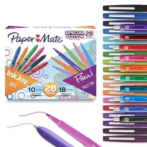 Paper Mate InkJoy Retractable Gel Flair Felt Tip Pens - 28ct