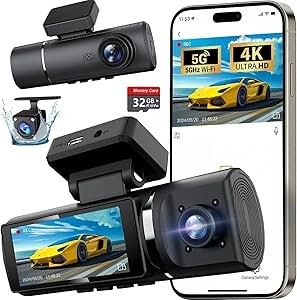 3 Channel 4K Dash Cam with 32GB Card