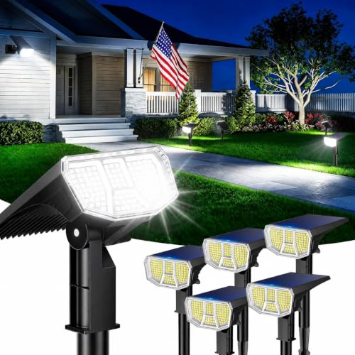 LETMY 104 LED Solar Spot Lights Outdoor 6-Pack Deal