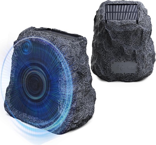 Solar Powered Rock Bluetooth Speakers 2 Pack