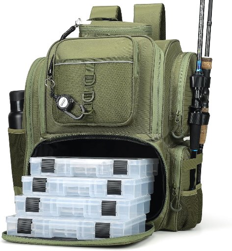 Fishing Backpack with Rod Holders