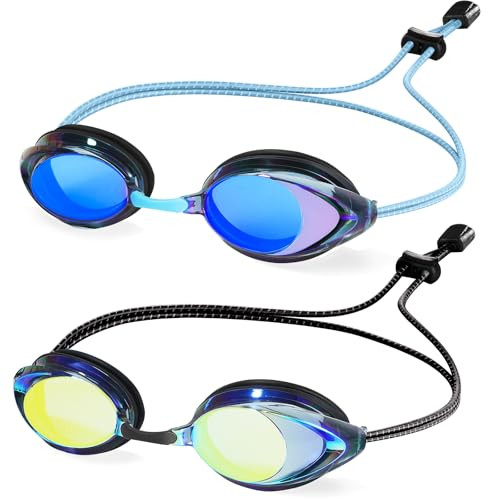 Racing Swim Goggles 2 Pack for Adults