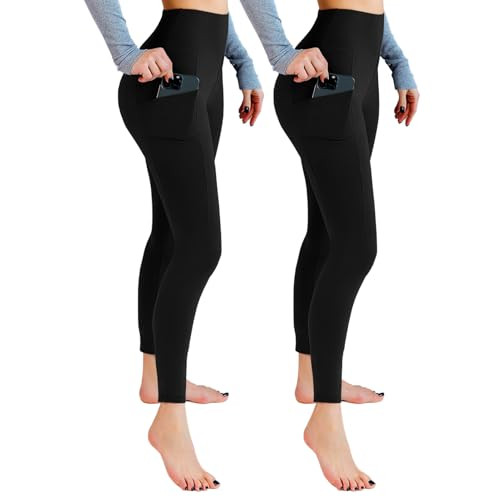 Leafigure 2 Pack Leggings with Pockets