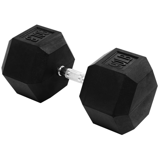 BalanceFrom 90lb Rubber Encased Hex Dumbbell