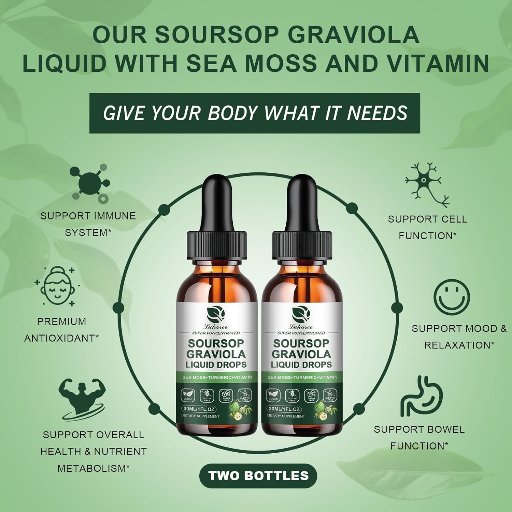 (2 Pack) Soursop Graviola Leaf Extract Liquid Drop