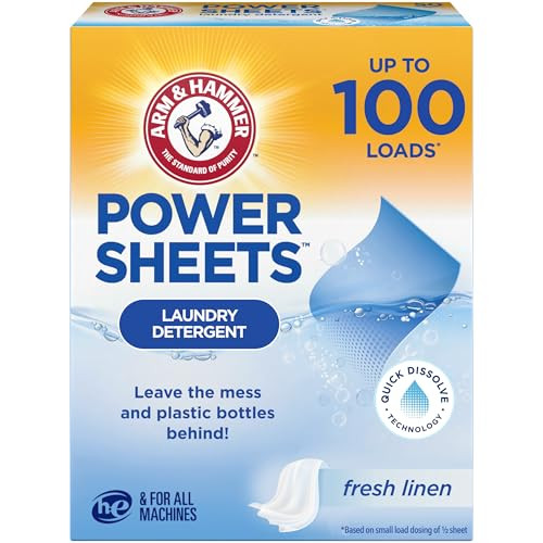 Arm & Hammer Power Sheets Laundry Detergent, 50 Count