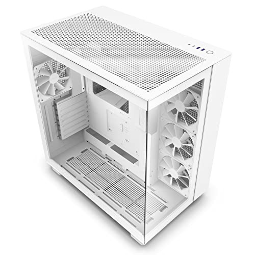 NZXT H9 Flow ATX Mid-Tower Case with Dual Chamber (White)