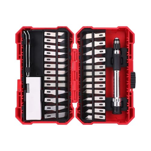29-Piece Amazon Basics Precision Hobby Knife Set w/ Plastic Storage Case