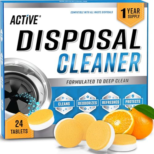 Garbage Disposal Cleaner and Deodorizer Tablets, 24 Pack