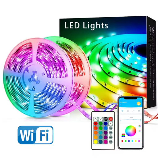 100FT WiFi LED Strip Lights with Music Sync