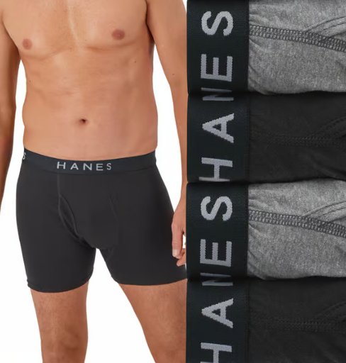 Hanes Ultimate Comfort Blend Boxer Briefs 4-Pack