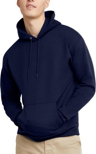 Hanes Men's EcoSmart Fleece Hoodie Sweatshirt (Navy)