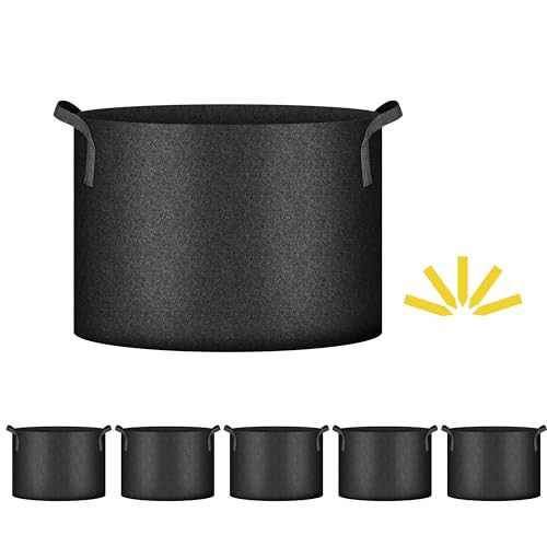 iPower 5 Pack 25 Gallon Grow Bags
