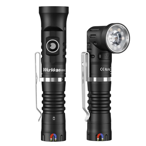 Wurkkos HD11, 1800 Lumen Right Angle Flashlight with Red Light