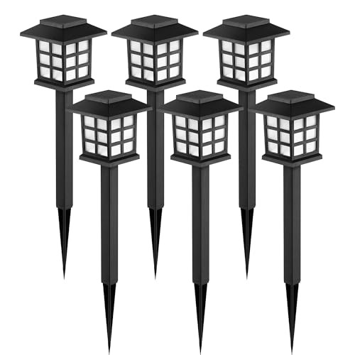 GIGALUMI 6 Pack LED Solar Lights for Walkways