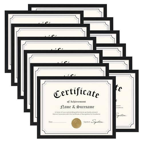 8.5 x 11 Picture Frames Black - 12 Pack