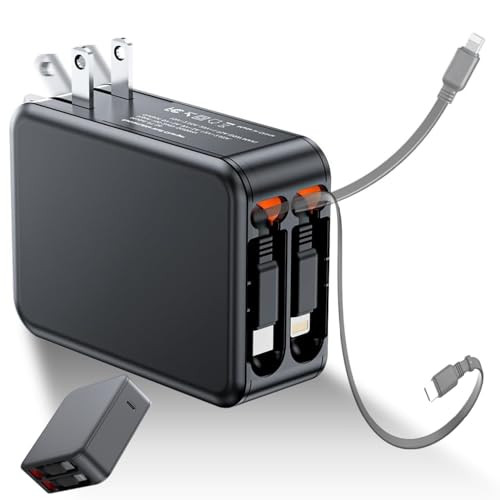 Retractable Wall Charger with Dual Cables