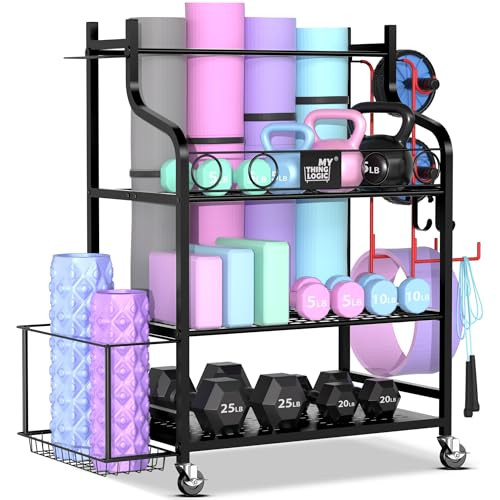 Mythinglogic Yoga Mat and Home Gym Storage Rack