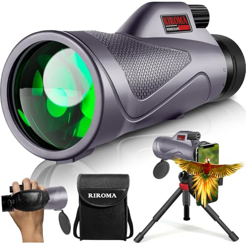 12x60 Monocular Telescope with Smartphone Adapter and Tripod