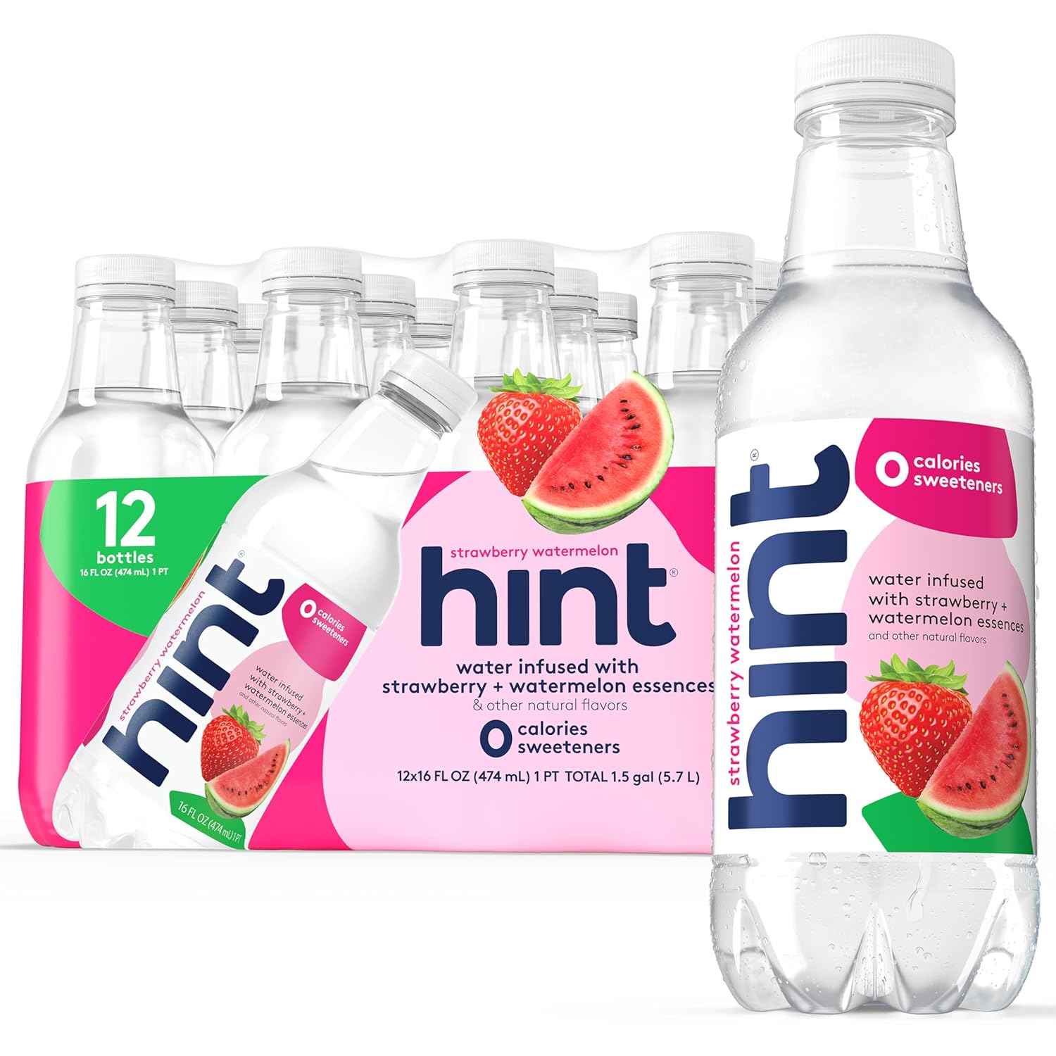 12-Pack Hint Flavored Water (Strawberry Watermelon)