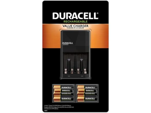 Duracell Rechargeable Battery Charger with 8 Batteries