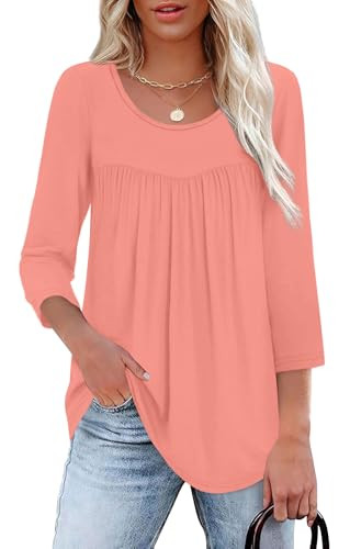 Women's Crew Neck Pleated Blouse