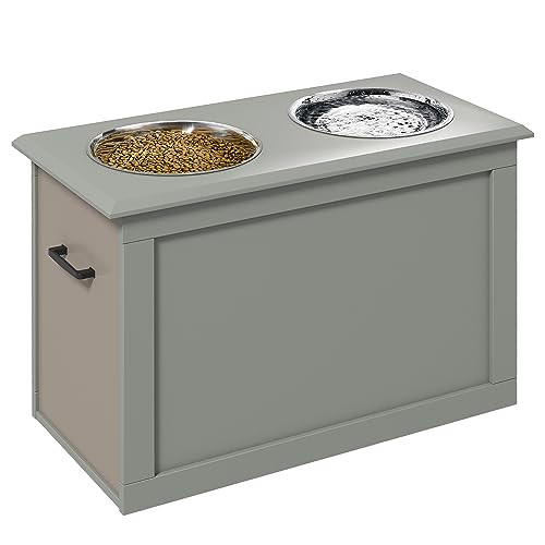 PawHut Raised Pet Feeding Station