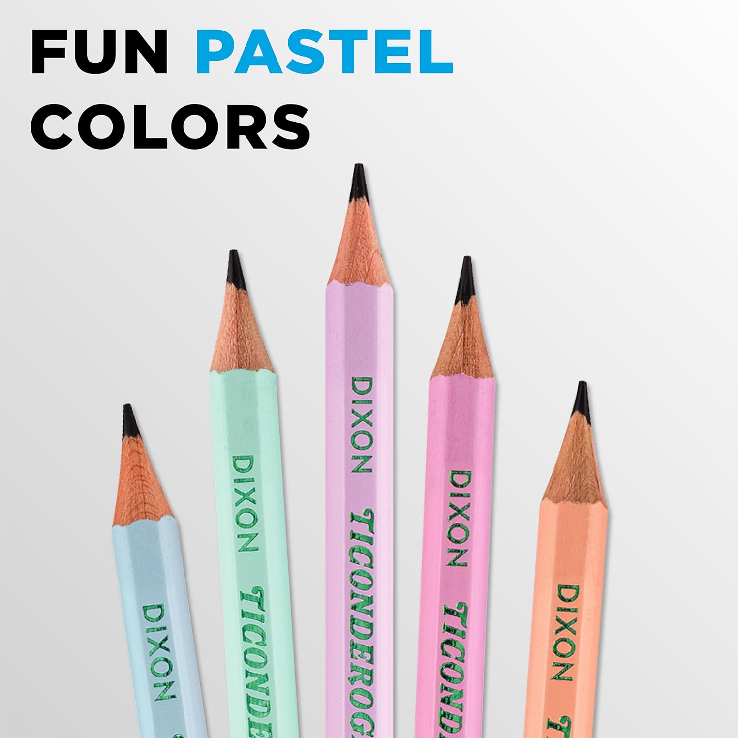 Ticonderoga Pastel Pencils, Assorted Colors, 10-Pack